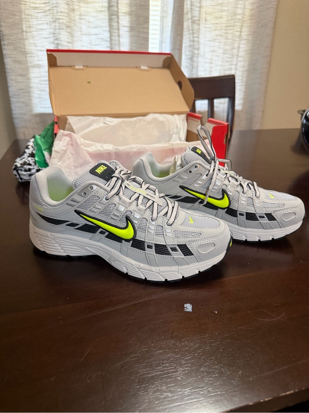 Nike Women’s P-6000 Grey, White, Bright Yellow - NWT